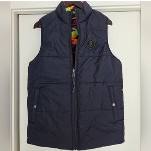 Psycho Bunny Black Puffer Vest with Logo
